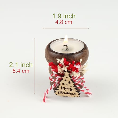 HTF Pack of 10 Christmas Decorations Wood Tealight Candle Holders
