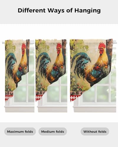 SEVENBABU Chiffon Valance Curtains Animal Print 36x36x2