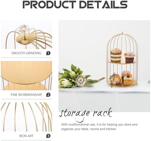 Cabilock Bird Cage Cosmetic Rack Double Tier Organizer