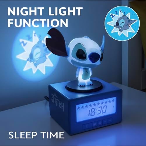 Disney Stitch Sleep Training Alarm Clock with Night Light