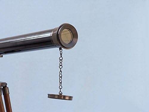 Hampton Nautical Black Floor Standing Telescope Nautical Decoration