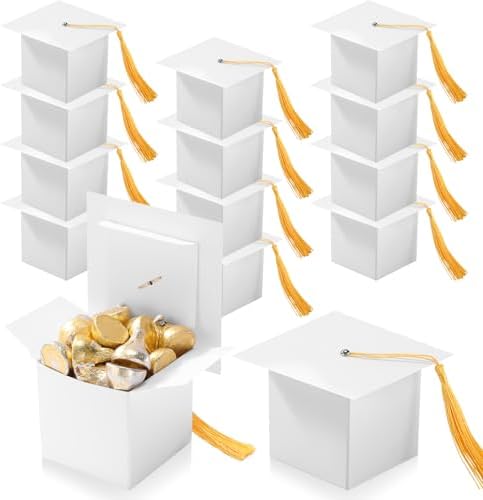 TaoBary 12 Piece Graduation Cap Boxes White