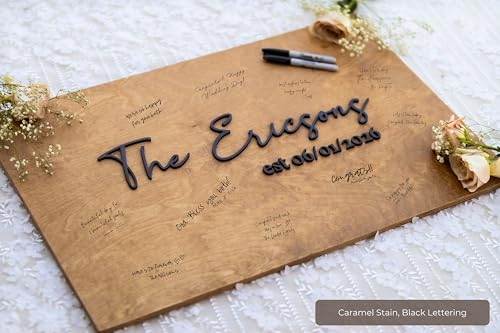 Personalized Last Name Guest Book with 3D Design