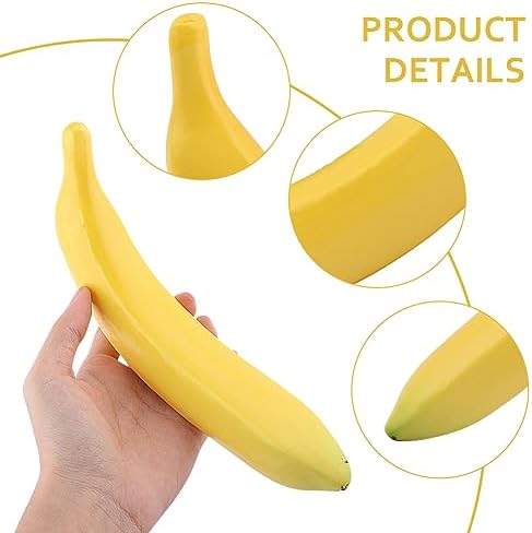 HONUTIGE Artificial Bananas 4Pcs Lifelike Fake Fruit Decor