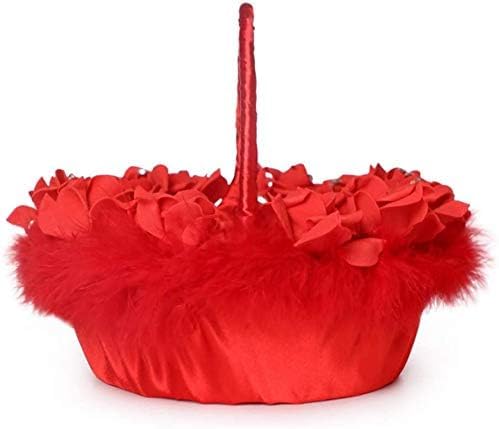 Red Flower Girl Basket for Wedding Ceremony Decoration