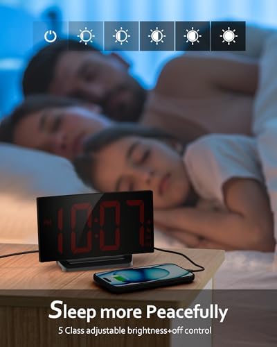 GOLOZA Digital Alarm Clock with Night Mode and Custom Brightness