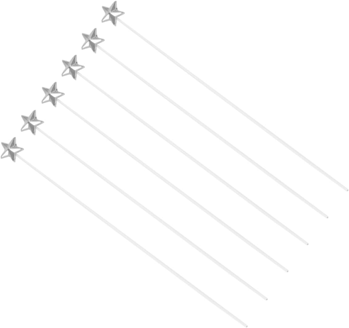 OFFIGAM 50 Pcs 3D Silver Star Cake Decorators