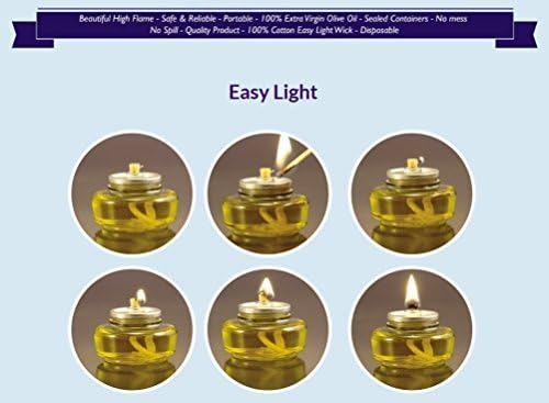 SHABBOS OIL CANDLE LIGHT Pre-Filled High Flame 6 Hrs 22 per Pack