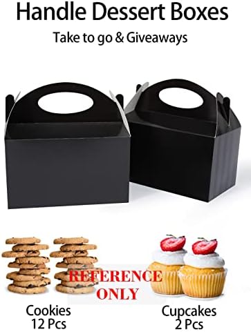 Happyhiram Black 6 Inch Candy Gift Boxes with Handles