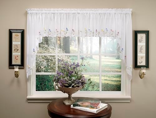 Todays Curtain Vineyard 3-D Appliqu Valance 38 White