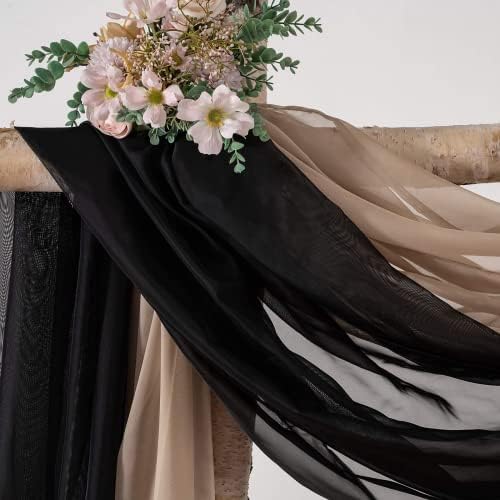 MIULEE Black Window Scarf Valance for Halloween Decor
