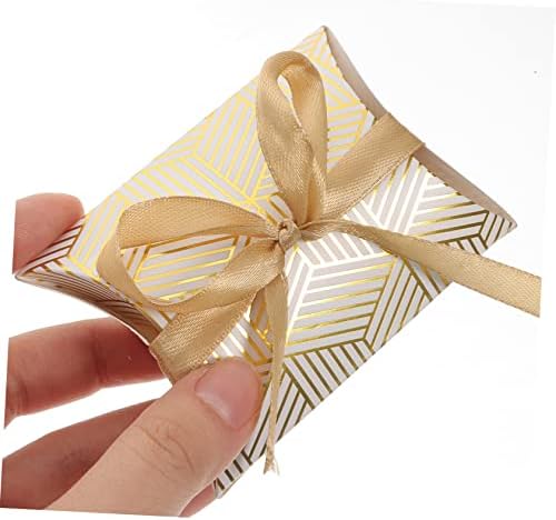 SEWOART 50pcs Foil Striped Candy Boxes for Weddings and Events