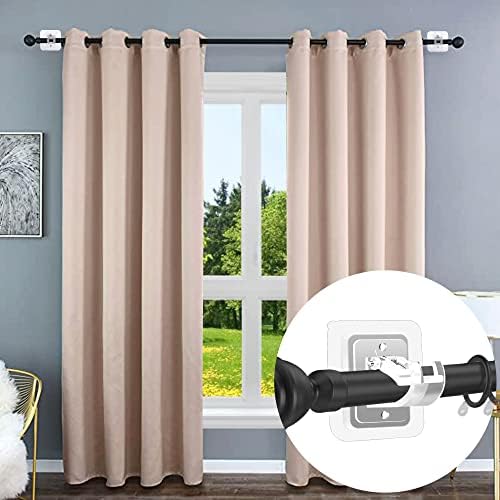 8PCS No Drill Curtain Rod Brackets Transparent Adjustable Hooks