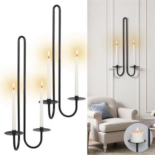 Aimto Wall Sconce Candle Holder Set of 2 Black