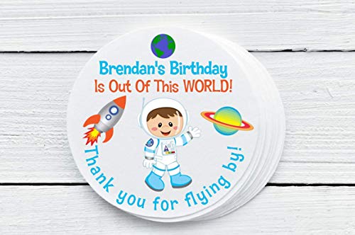 Personalized Glossy Outer Space Birthday Labels