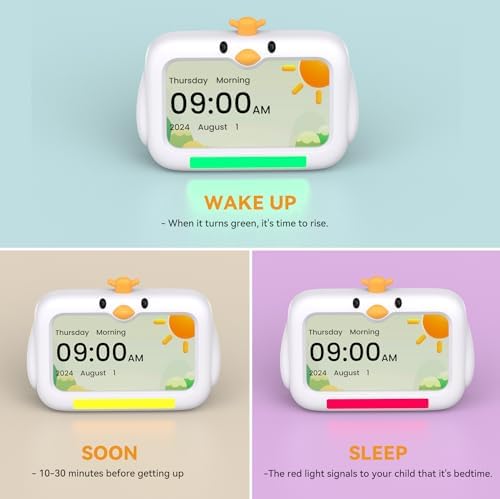 Mitoart Kids Alarm Clock with Night Lights and Sounds