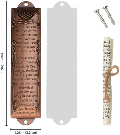 Exselens Mezuzah Set of 3 with Scroll and Mount