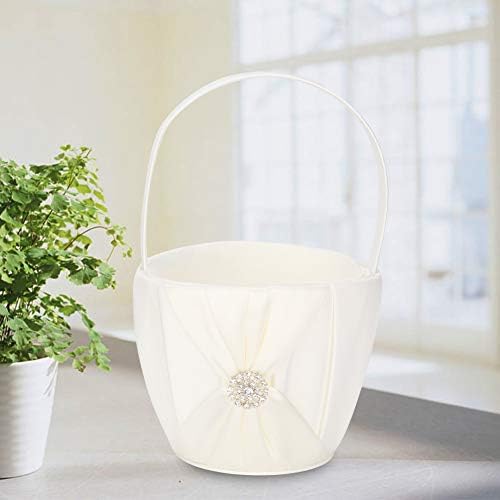 Silk Satin Flower Girl Basket for Wedding Decor