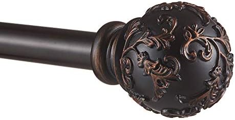 Exclusive Home Vine 1 Inch Curtain Rod and Finial Set Matte Bronze Adjustable