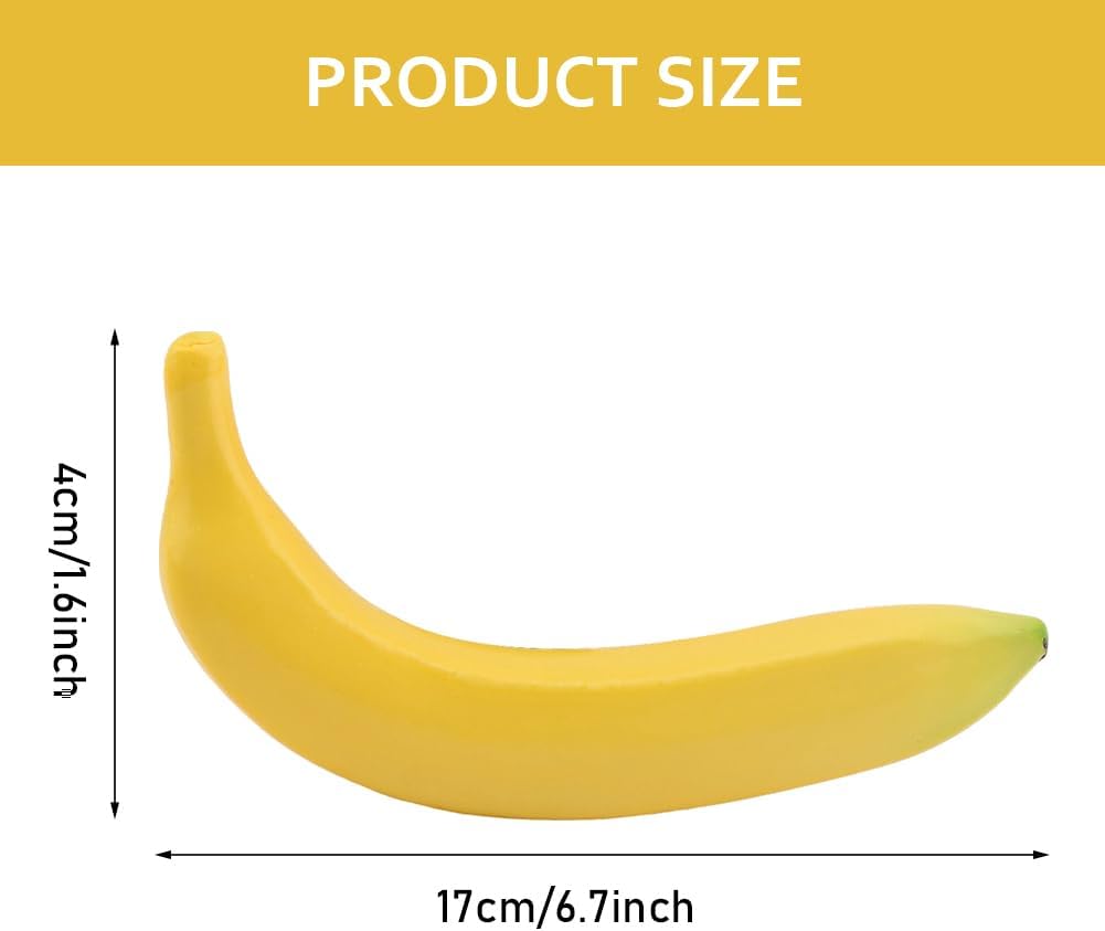HONUTIGE Artificial Bananas 4Pcs Lifelike Fake Fruit Decor