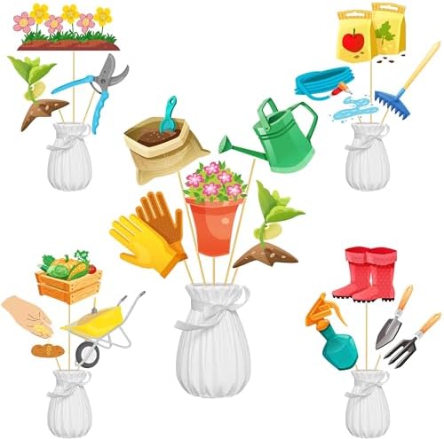 21Pcs Garden Tool Centerpiece Sticks for Birthday Party Decorations