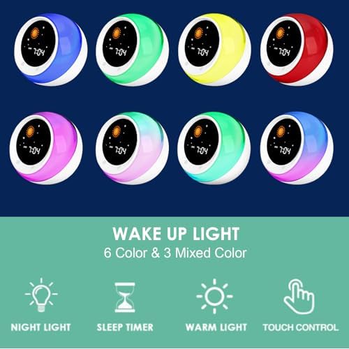 ICODE Sun Moon Rise Kids Alarm Clock
