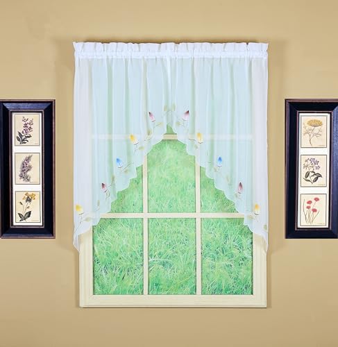 Todays Curtain Vineyard 3-D Appliqu Valance 38 White