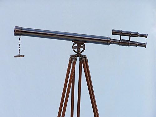 Hampton Nautical Black Floor Standing Telescope Nautical Decoration