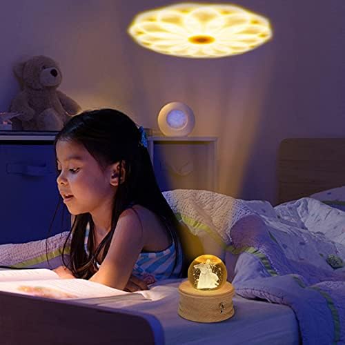 Kibuhain 3D Crystal Ball Music Box with Light and Base