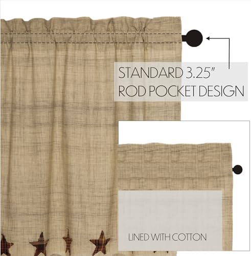 VHC Brands Abilene Country Tan Star Valance Set of 2