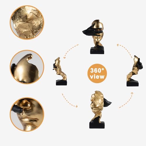 Thinker Statue - Silence is Gold Abstract Art Figurine Decor
