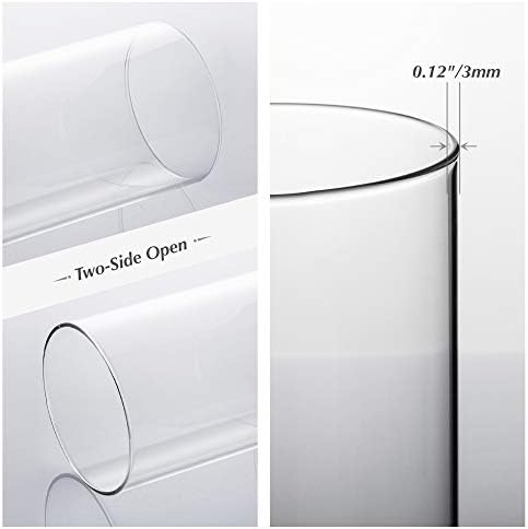 WGVI Hurricane Candle Holder Sleeve 2 Pieces Clear Glass Cylinder