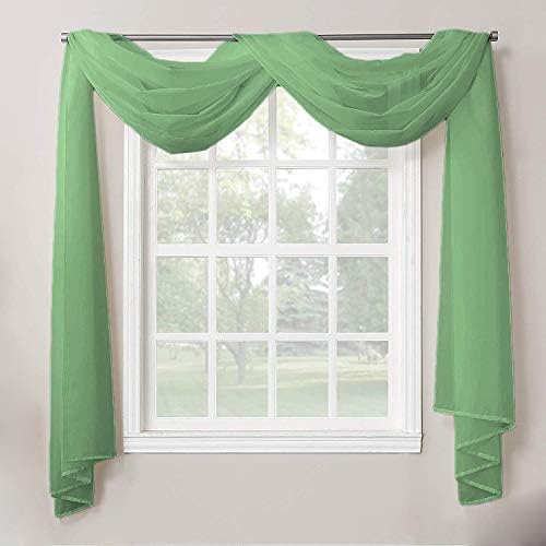 Decotex Sheer Scarf Valance Swag Topper 54 X 216 Sage