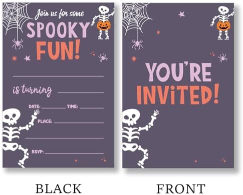 Halloween Birthday Party Invitations Set of 20 with Envelopes