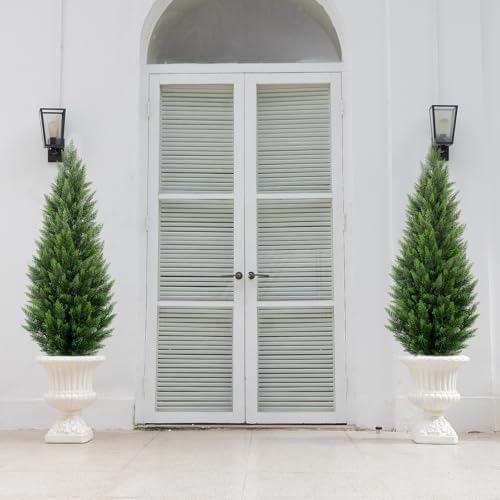 Realistic Artificial Cedar Topiary Trees 5FT 2 Sets