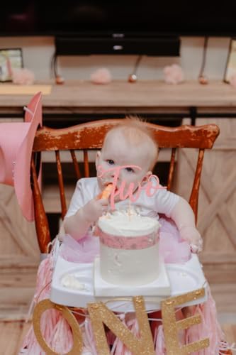 Glitter Golden 2nd Birthday Cake Topper