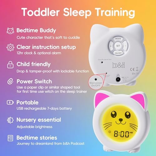 BH Sleep Trainer Clock for Toddler - Kitty Cat Alarm Clock