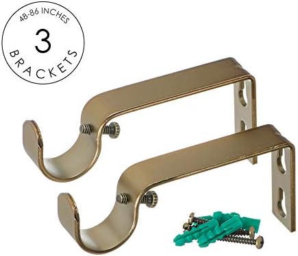 Ivilon Drapery Curtain Rod 1 Inch Warm Gold