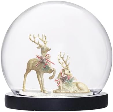 PH PandaHall Clear Glass Dome Cloche with Black Wood Base