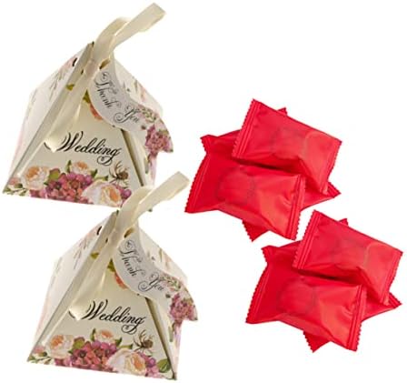 CHILDWEET 50 Pcs Pyramid Wedding Candy Boxes