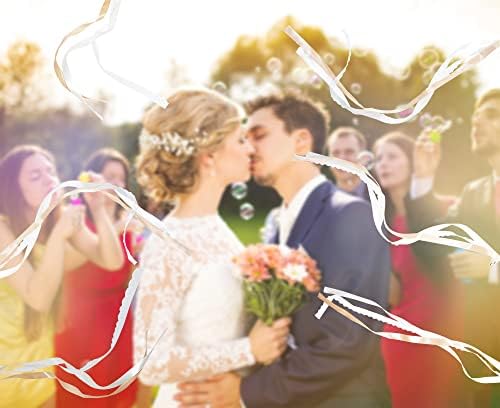 Kingsnow 100 Pieces Champagne Ribbon Wedding Wands