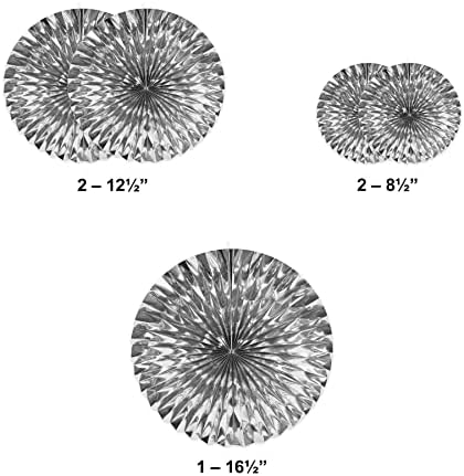 Beistle Metallic Foil Decorative Fans 5 Pack