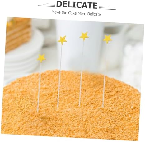 YARNOW 100Pcs Gold Star Cupcake Toppers for Birthday Celebrations