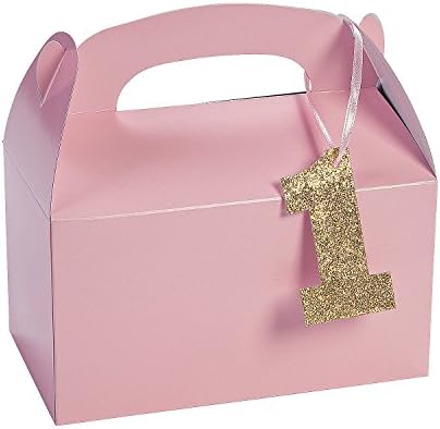 Fun Express 1st Birthday Treat Boxes Set of 12 Pink