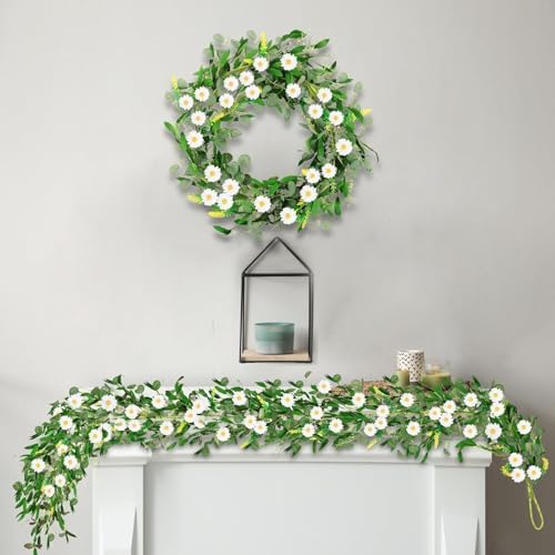 6 Ft White Flower Garland Artificial Daisy Wildflower