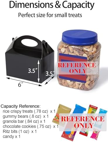 Happyhiram Black 6 Inch Candy Gift Boxes with Handles