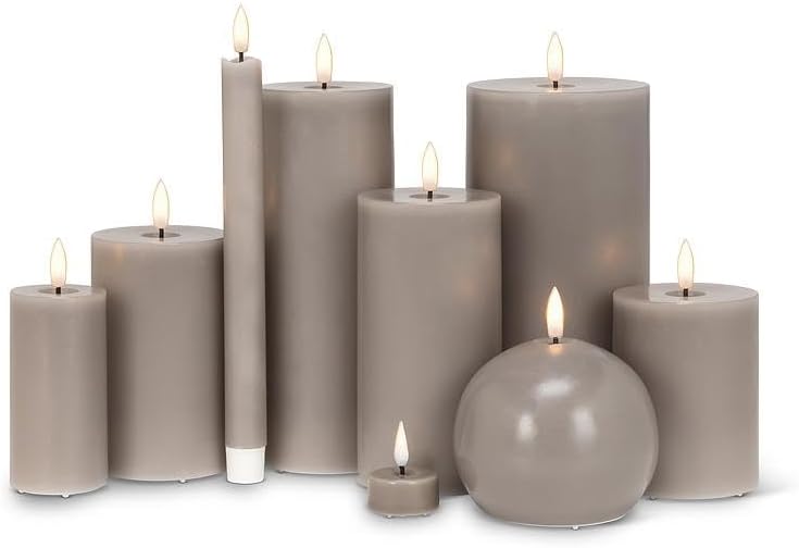Abbott Collection Luxlite LED Flameless Wax Candle Gray 3x6 H