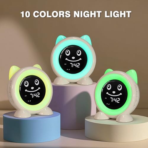I Code Kids Alarm Clock with Night Light Nap Timer