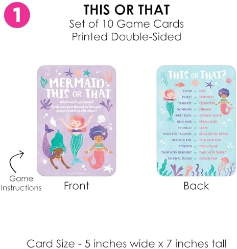 Big Dot of Happiness Mermaid Party Games Bundle