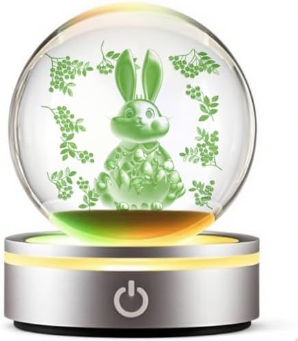 YummyCarrot 3D Bunny Crystal Ball LED Paperweight